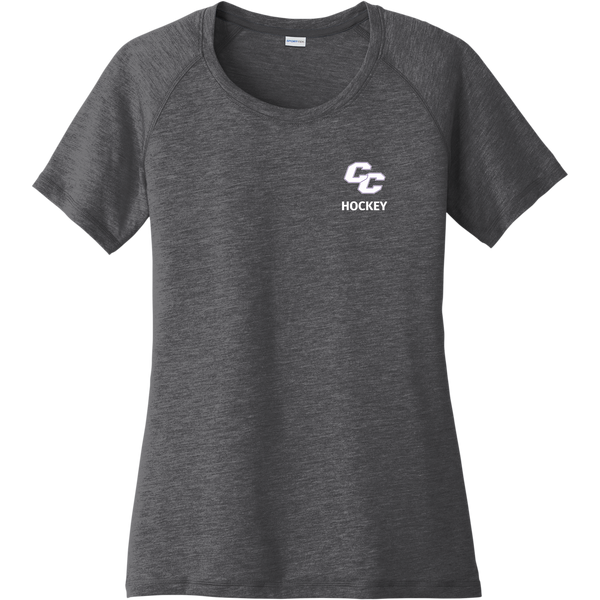 Curry College Ladies PosiCharge Tri-Blend Wicking Scoop Neck Raglan Tee